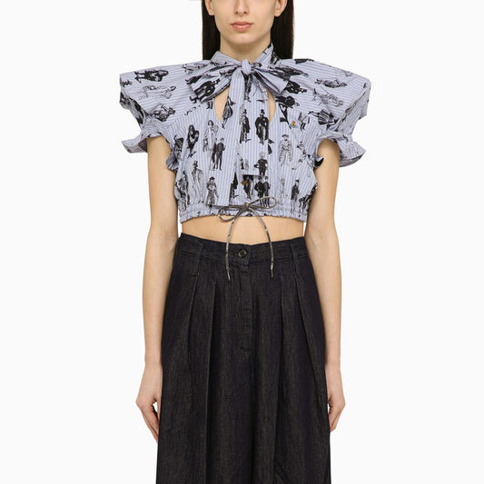 Vivienne Westwood Cotton bow and shoulder top 1501005NW00RE/O_VIVWE-O308_102