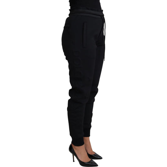 Dolce & Gabbana Black Polyester Neoprene Jogger Trouser Pants PAN71546-IT40