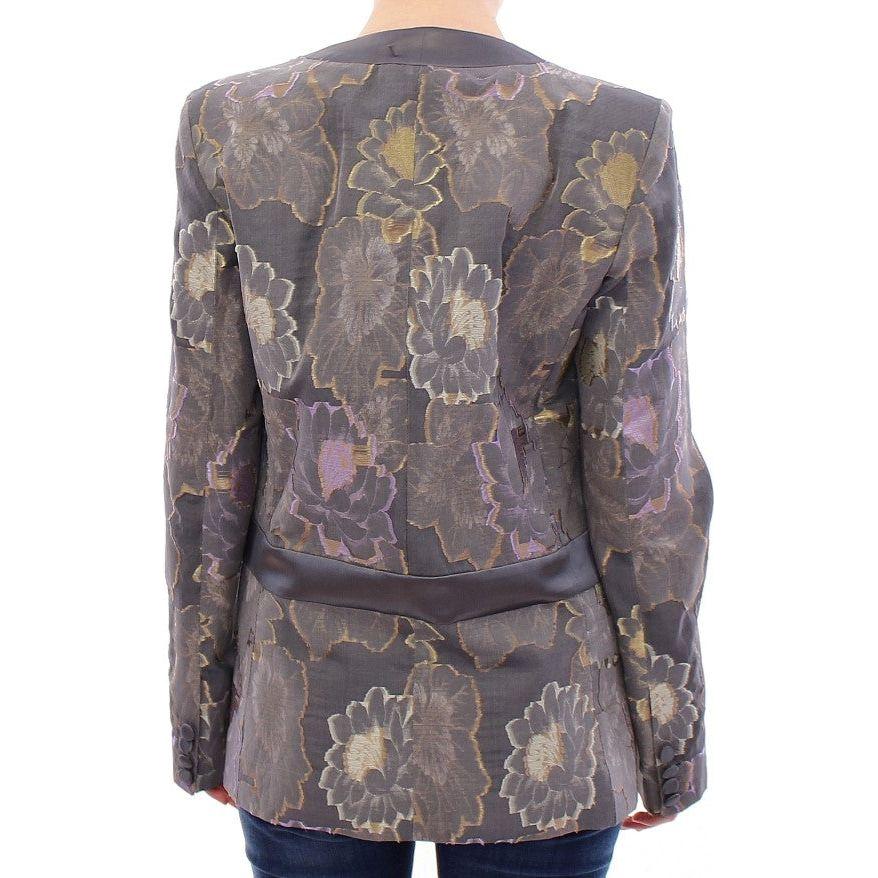 Roberto Fragata Multicolor Silk Floral Cotton Blazer Blazer Jacket