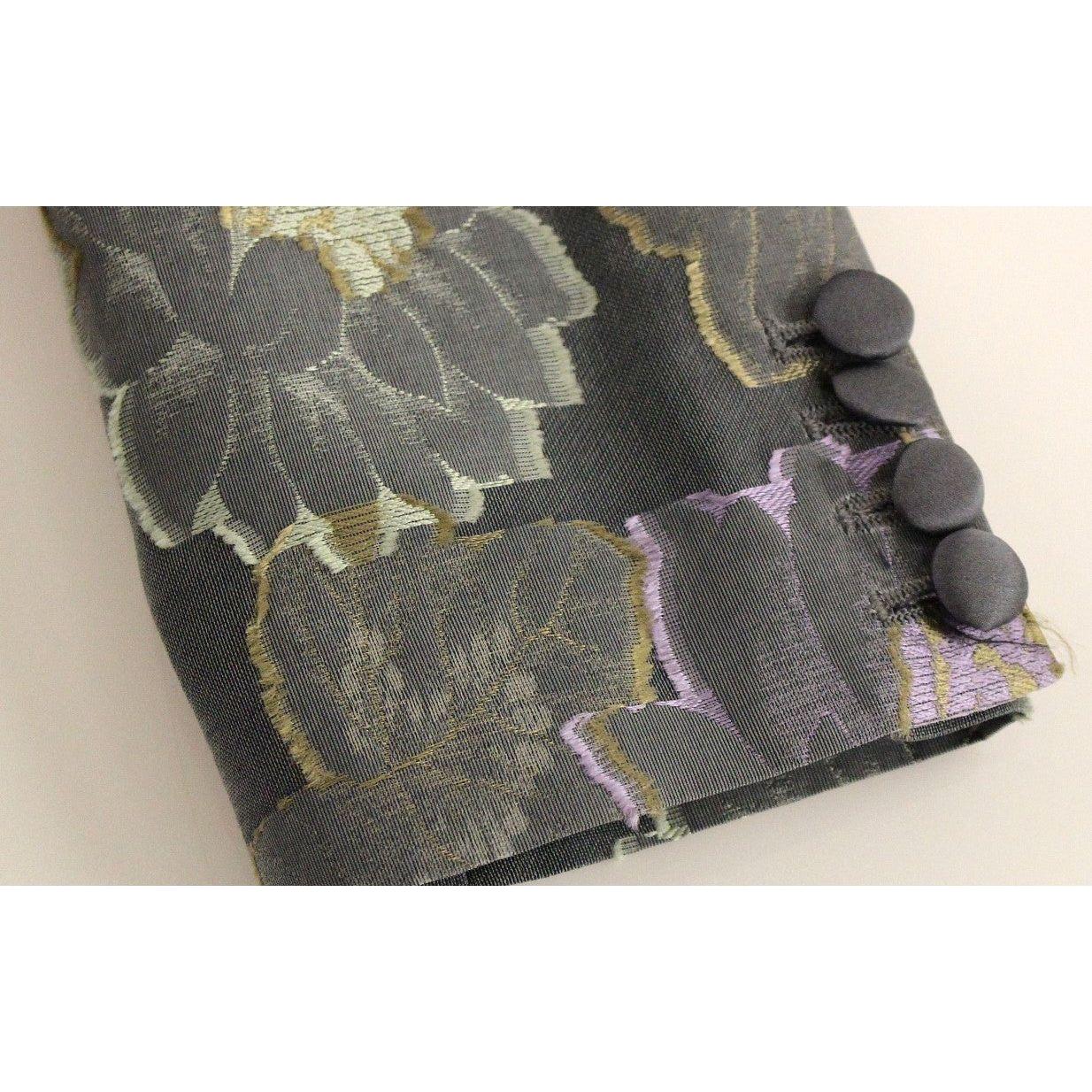 Roberto Fragata Multicolor Silk Floral Cotton Blazer Blazer Jacket