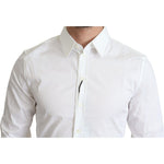 Dolce & Gabbana White Cotton Stretch Men Formal SICILIA Shirt TSH5939 -38