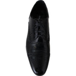 Dolce & Gabbana Elegant Black Leather Formal Derby Shoes Dolce & Gabbana Black