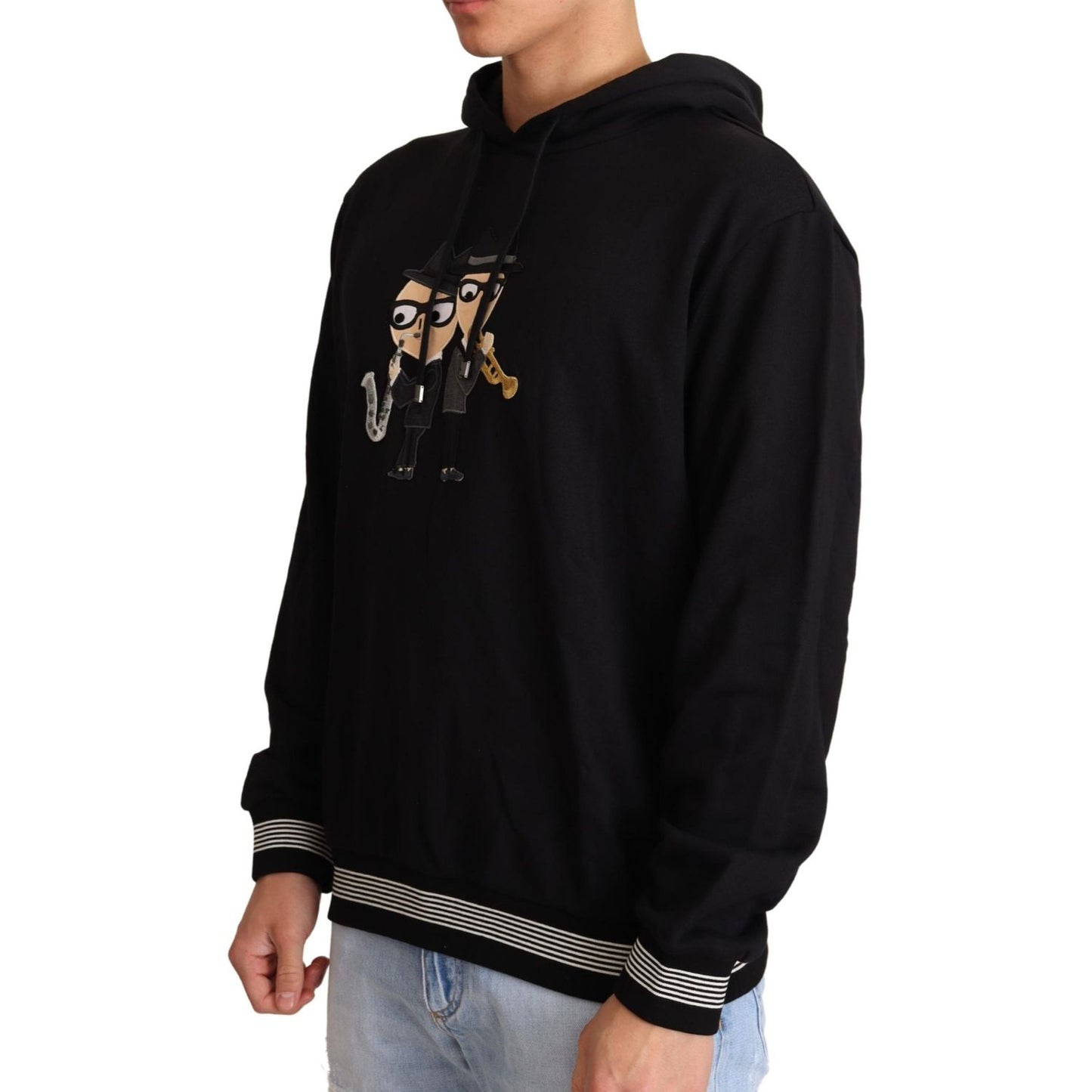 Dolce & Gabbana Black Cotton Hooded #dgfamily Sweater