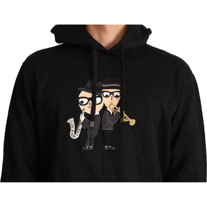 Dolce & Gabbana Black Cotton Hooded #dgfamily Sweater