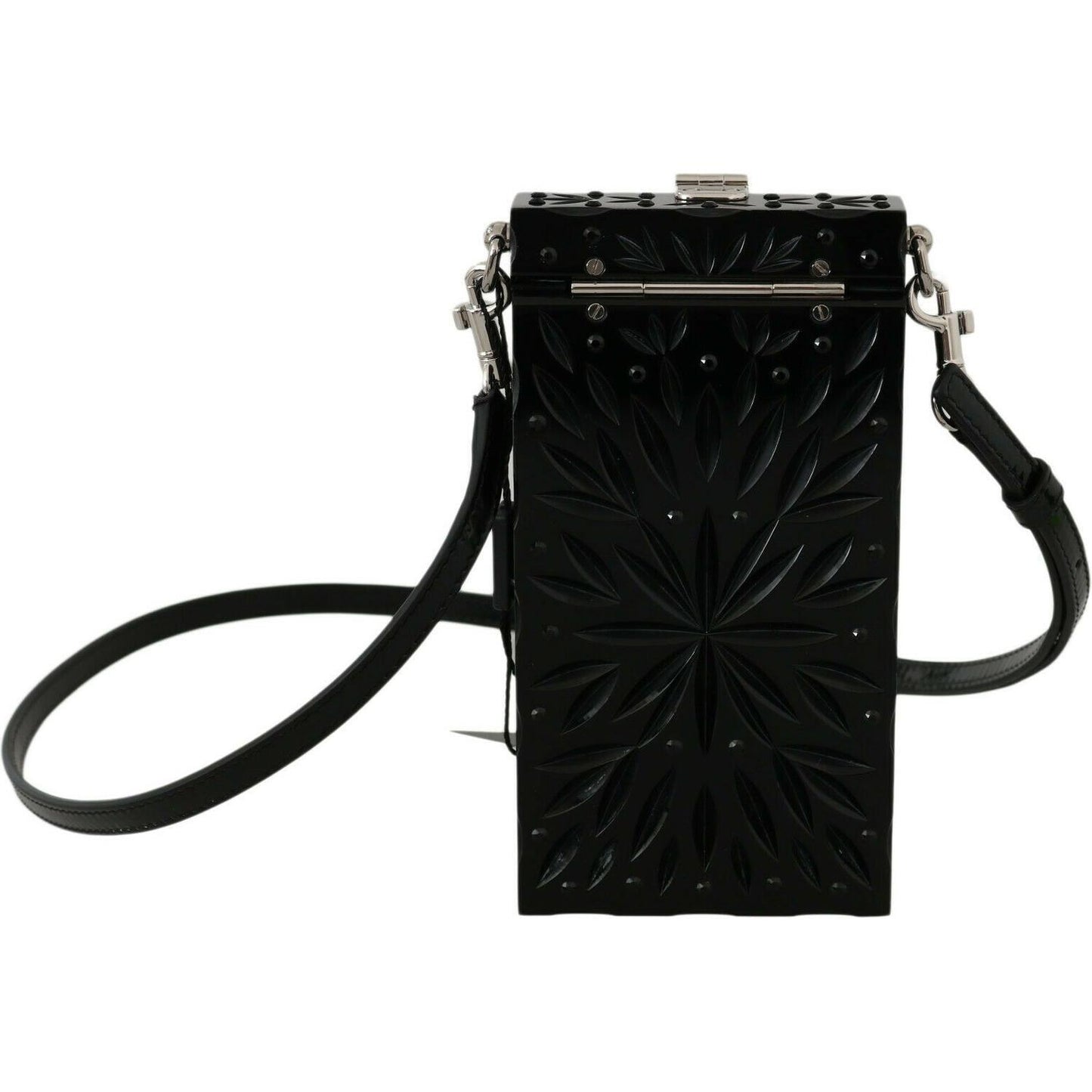 Dolce & Gabbana Black Crystal Plexiglass Cross Cigarette Case Holder SMYK485#2
