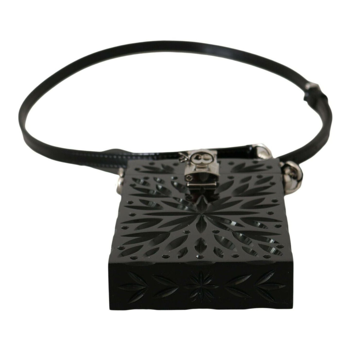 Dolce & Gabbana Black Crystal Plexiglass Cross Cigarette Case Holder SMYK485#2