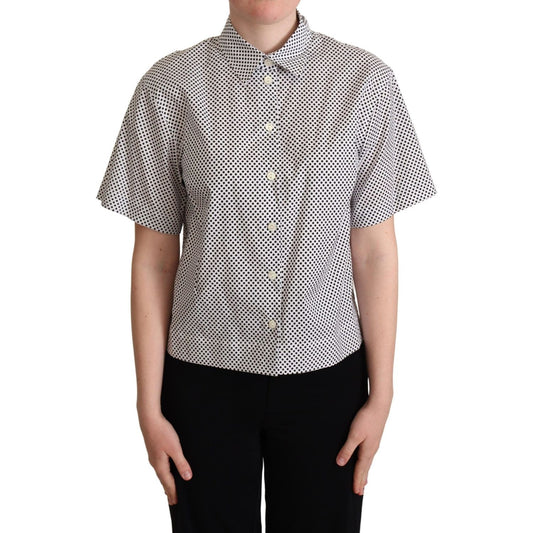 Dolce & Gabbana Black Polka Dot Collared Shirt White TSH5963 -42
