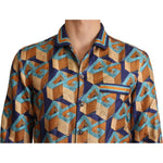 Dolce & Gabbana Multicolor DG Logo Silk Mens Top Shirt TSH6385-37