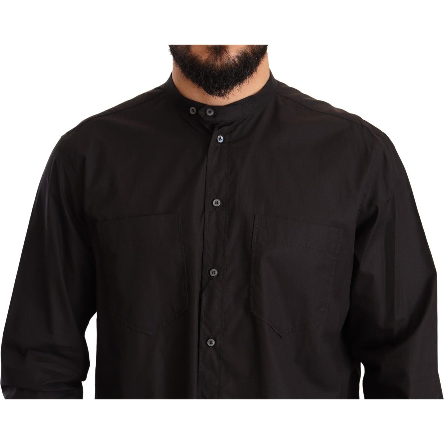 Dolce & Gabbana Black 100% Cotton Formal Dress Top Shirt TSH6420 -38