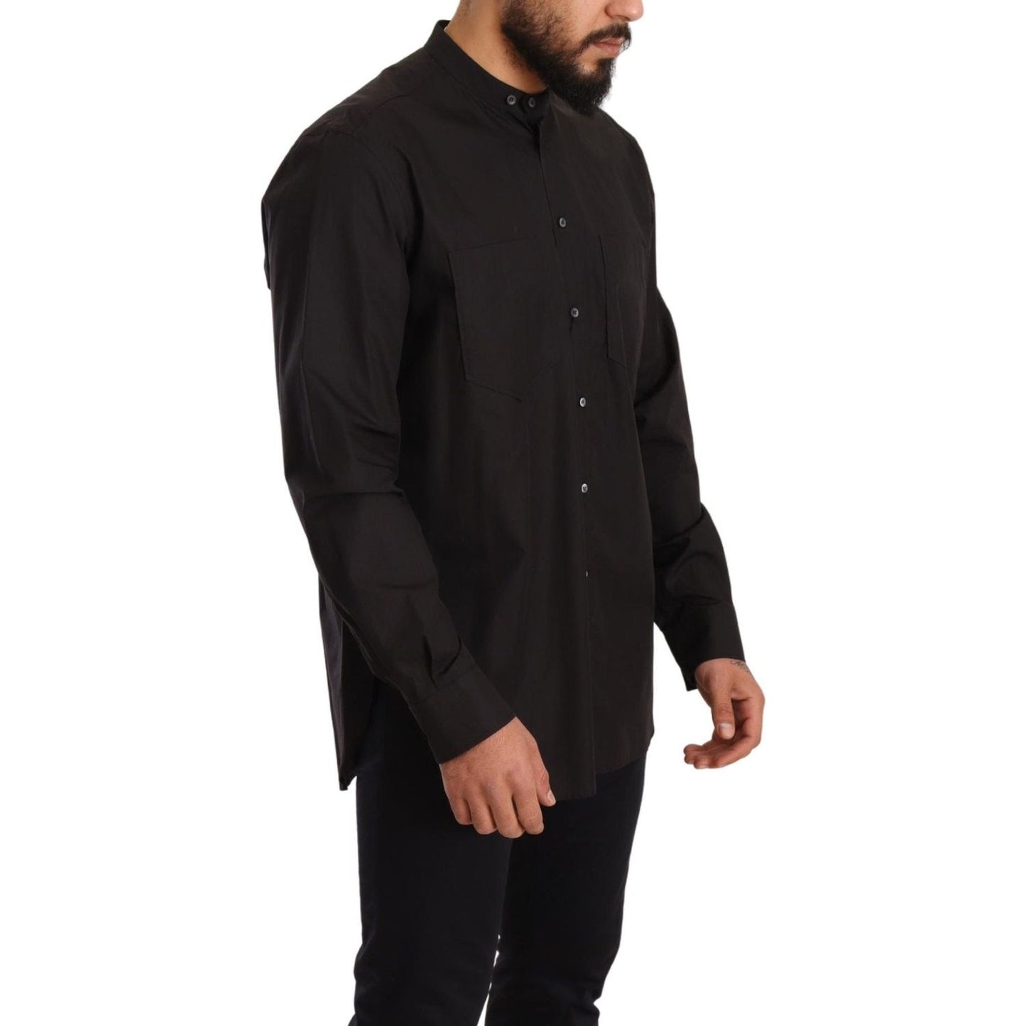 Dolce & Gabbana Black 100% Cotton Formal Dress Top Shirt TSH6420 -38