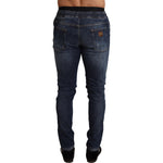 Dolce & Gabbana Blue Cotton Stretch Tattered Denim Jeans PAN72048 -44