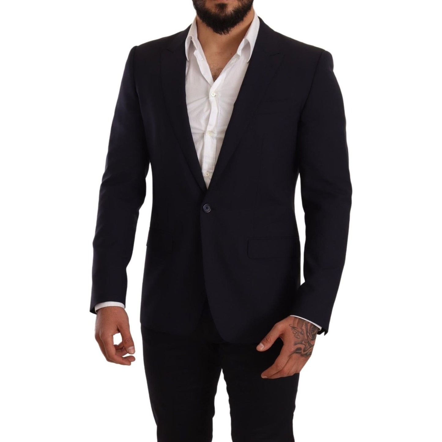Dolce & Gabbana Navy Blue Wool Slim Fit MARTINI Blazer JKT2845 -48