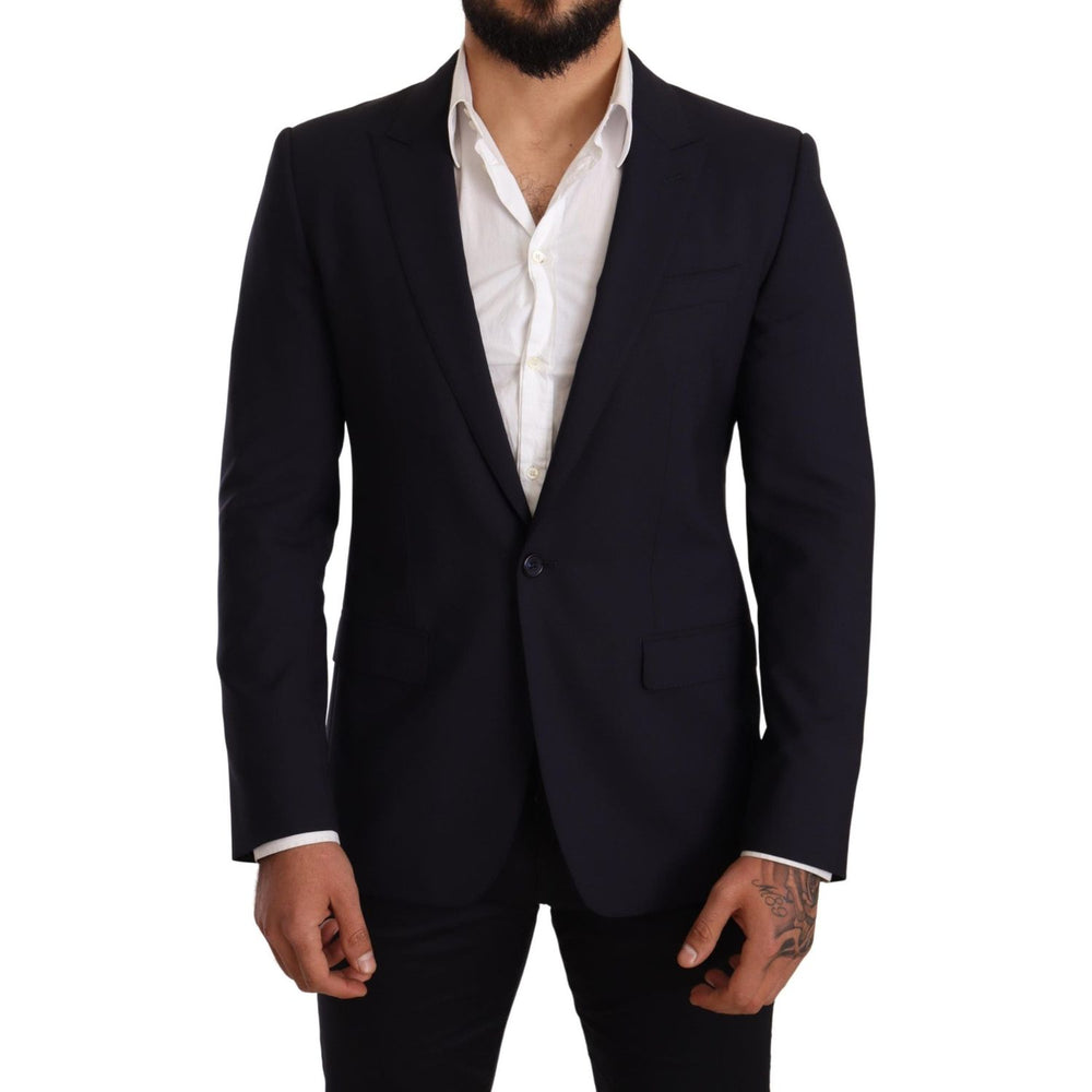 Dolce & Gabbana Navy Blue Wool Slim Fit MARTINI Blazer JKT2845 -48
