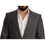 Dolce & Gabbana Elegant Martini Slim-Fit Wool Silk Suit Suit Dolce & Gabbana Dark Slate Gray