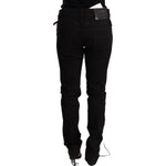 Acht Chic Low Waist Skinny Black Denim WOMAN TROUSERS Acht Black