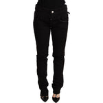 Acht Chic Low Waist Skinny Black Denim WOMAN TROUSERS Acht Black