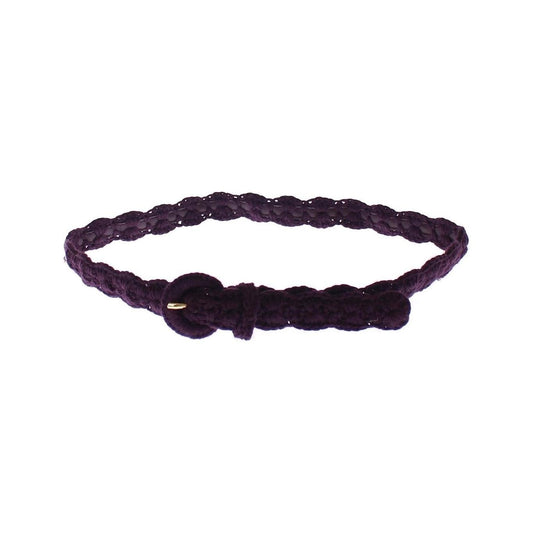 Dolce & Gabbana Purple Cotton Gold Logo Waist Belt WOMAN BELTS