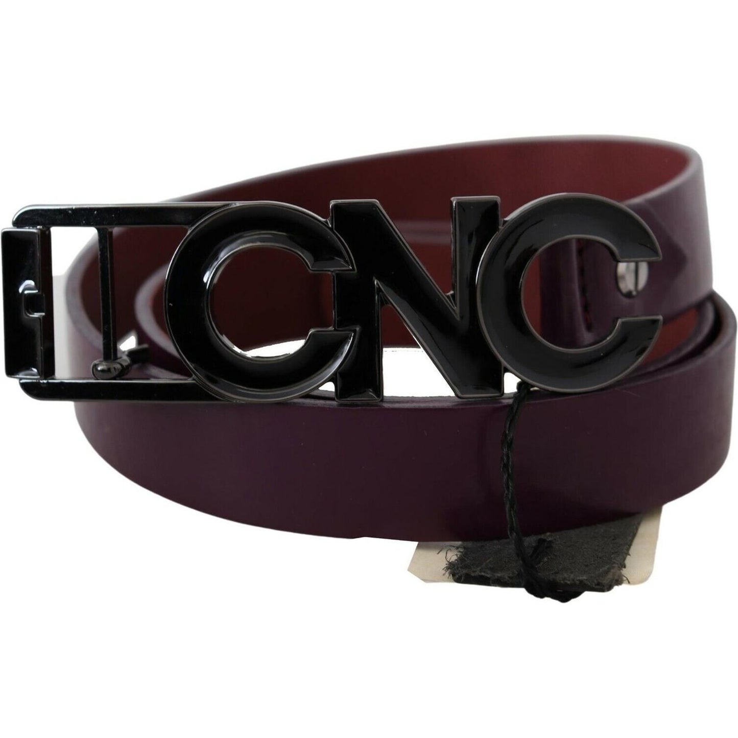 Costume National Brown Leather Large Logo Letter Buckle Belt WOMAN BELTS