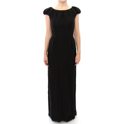 Dolce & Gabbana Black Silk Shortsleeve Gown Maxi IT Dress WOMAN DRESSES