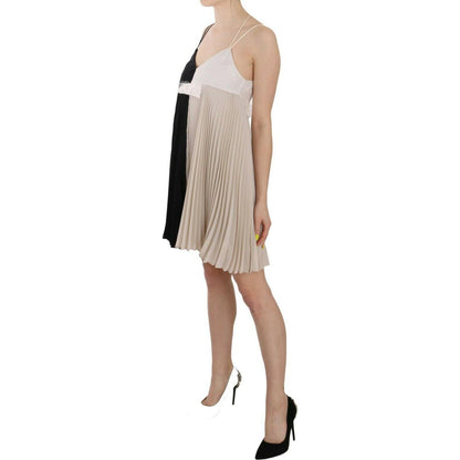 PINKO Black and White Mini Sleeve less A-line Princess Dress WOMAN DRESSES