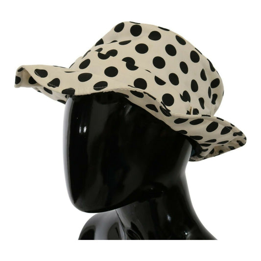 Dolce & Gabbana White 100% Cotton Polka Dot Design Trilby Hat HAT20068-60