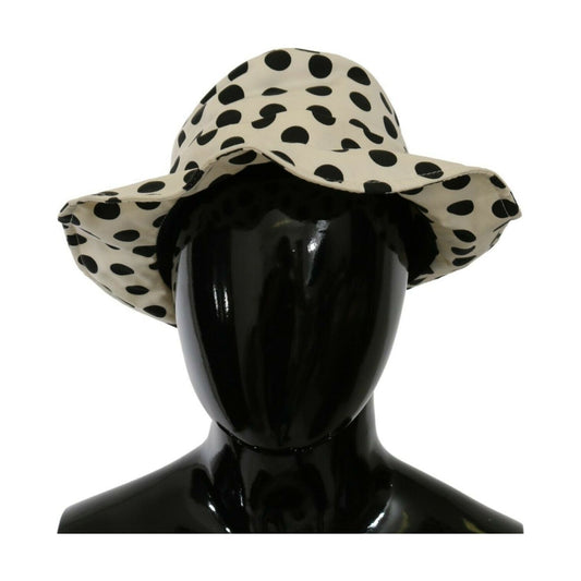 Dolce & Gabbana White 100% Cotton Polka Dot Design Trilby Hat HAT20068-60