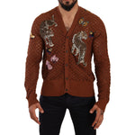 Dolce & Gabbana Brown Leopard Butterfly Cardigan Sweater TSH6647 -52