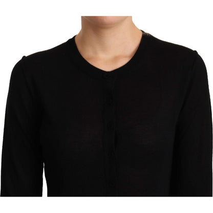 Dolce & Gabbana Black Crewneck Pullover STAFF Sweater Wool WOMAN SWEATERS