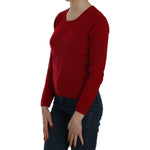 MILA SCHÖN Red Round Neck Pullover Cashmere Sweater TSH3896-M