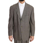 Fendi Elegant Light Brown Wool Men's Suit Suit Fendi Dim Gray