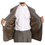 Fendi Elegant Light Brown Wool Men's Suit Suit Fendi Dark Olive Green