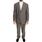 Fendi Elegant Light Brown Wool Men's Suit Suit Fendi Dim Gray