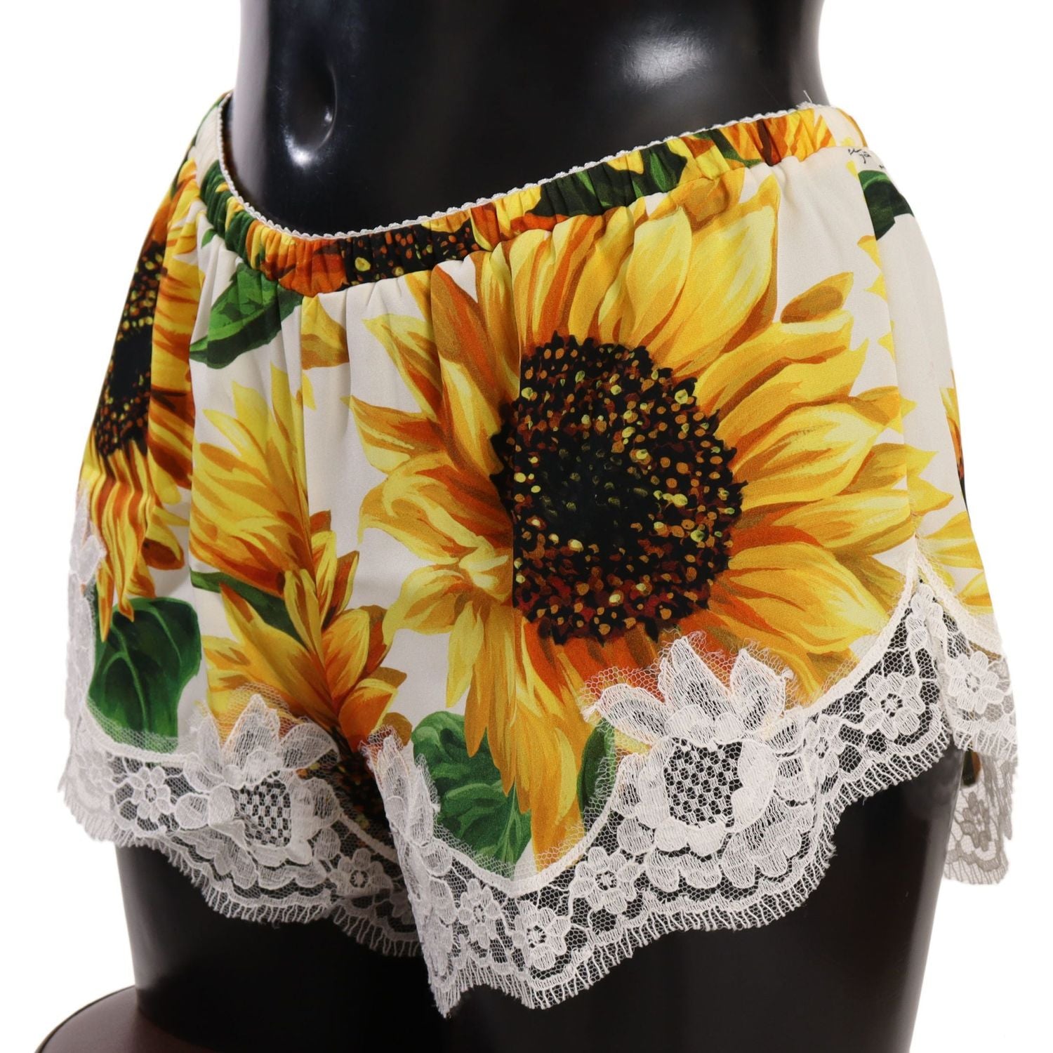 Dolce & Gabbana White Sunflower Lace Lingerie Underwear