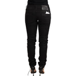 Acht Sleek Black Washed Skinny Jeans Jeans & Pants Acht Black