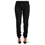 Acht Sleek Black Washed Skinny Jeans Jeans & Pants Acht Black