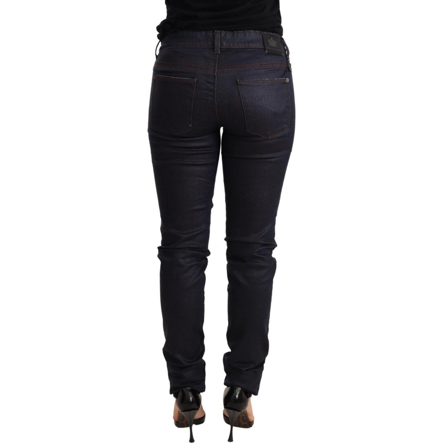 Ermanno Scervino Blue Low Waist Skinny Slim Trouser Cotton Jeans PAN72064-26