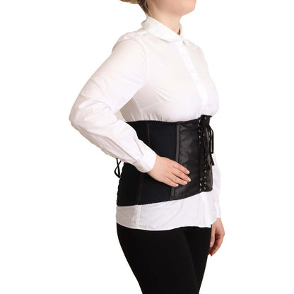 Dolce & Gabbana Black Corset Belt Stretch Waist Strap Top WOMAN TOPS AND SHIRTS