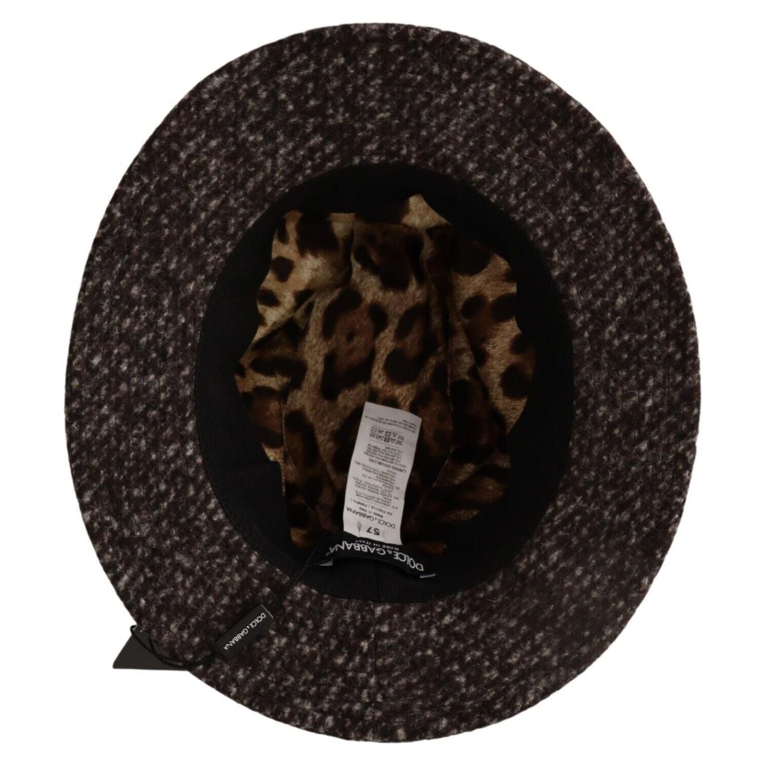 Dolce & Gabbana Gray Melange Blended Textured Tweed Hat
