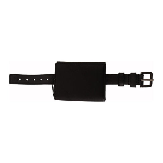 Dolce & Gabbana Black Leather Trifold Purse Belt Strap Multi Kit Wallet VAS130153