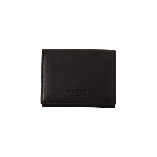 Dolce & Gabbana Black Leather Trifold Purse Belt Strap Multi Kit Wallet VAS130153