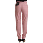 Dolce & Gabbana Pink Wool Stretch High Waist Trouser Pants PAN72515 - 42