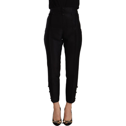 Dsquared² Black Wool High Waist Skinny Women Pants