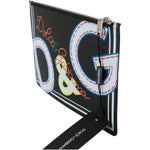 Dolce & Gabbana Black DG Print Mens Zipper Coin Purse Leather Wallet VAS9333