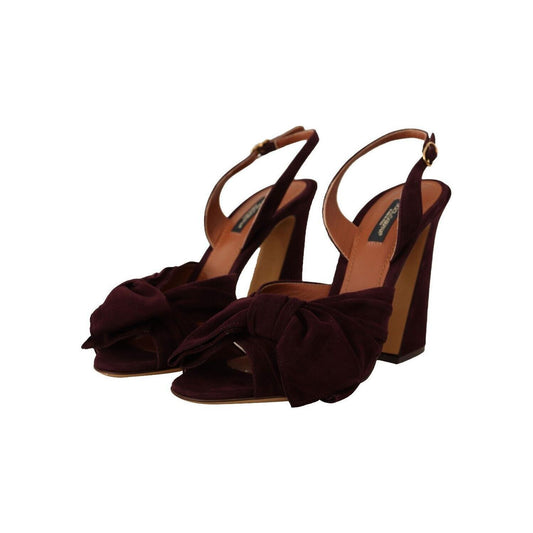 Dolce & Gabbana Dark Purple Suede Ankle Strap Sandals Shoes LA9638 - 39