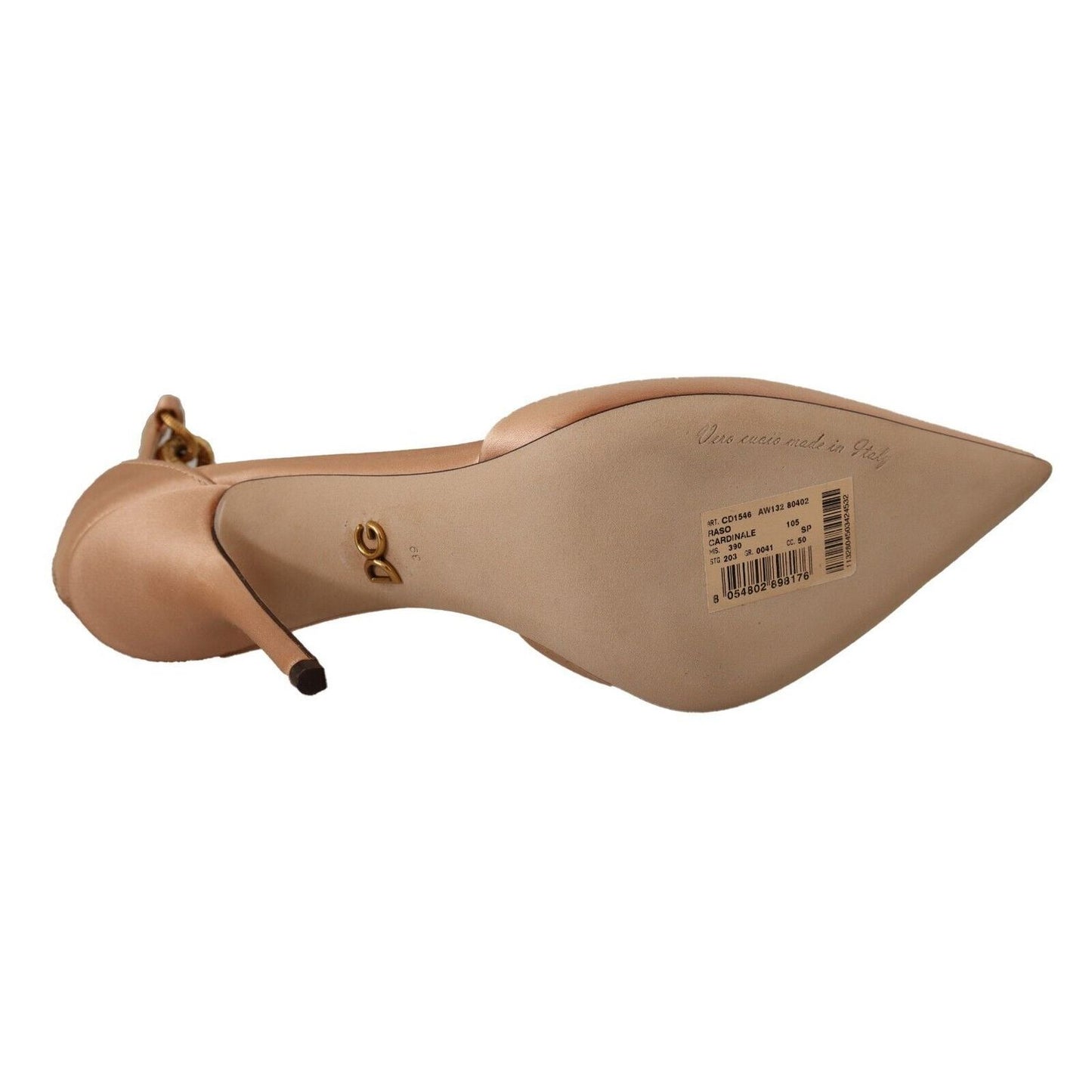 Dolce & Gabbana Beige Ankle Chain Strap High Heels Pumps Shoes