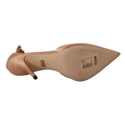 Dolce & Gabbana Beige Ankle Chain Strap High Heels Pumps Shoes