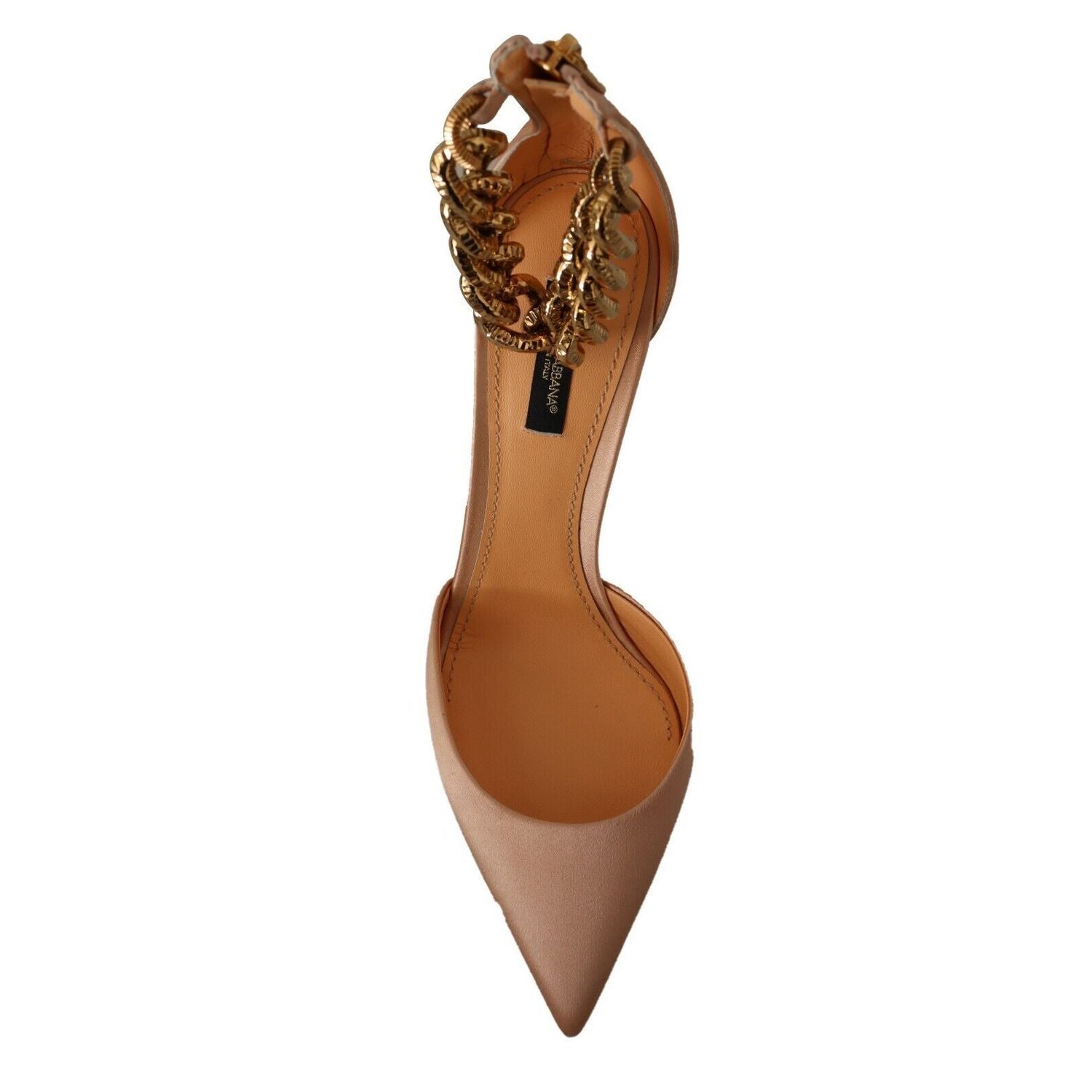 Dolce & Gabbana Beige Ankle Chain Strap High Heels Pumps Shoes