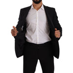 Dolce & Gabbana Black Slim Fit Vest 2 Button MARTINI Blazer JKT3040 - 48