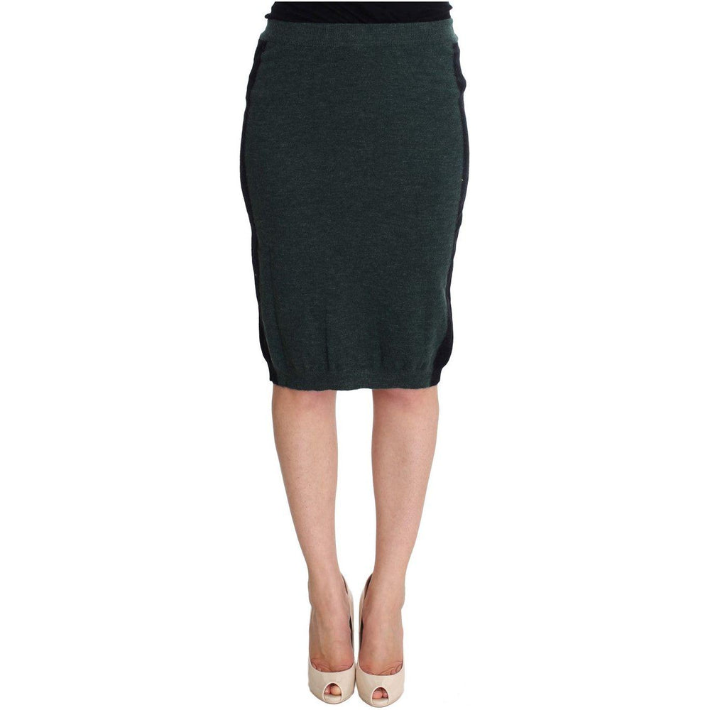 MILA SCHÖN Green Wool Blend Pencil Skirt SIG30152-1
