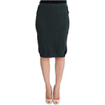 MILA SCHÖN Green Wool Blend Pencil Skirt SIG30152-1